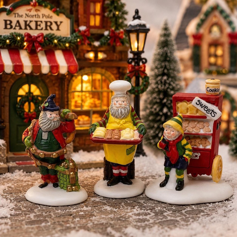 Vintage Dept 56 Baker Elves 5603-0 Heritage Village Set of 3 Original Box